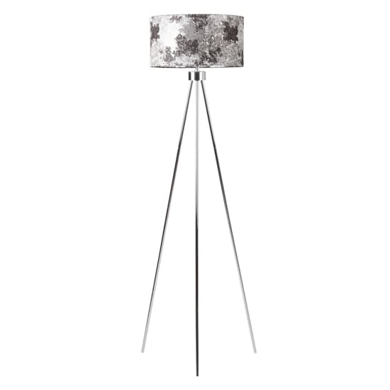 Troy Linen Shade Silver Inside Floor Lamp With Chrome Tripod_3