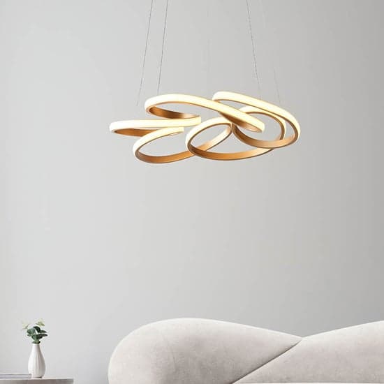Troy Multi Spiral LED Ceiling Pendant Light In Satin Gold_2