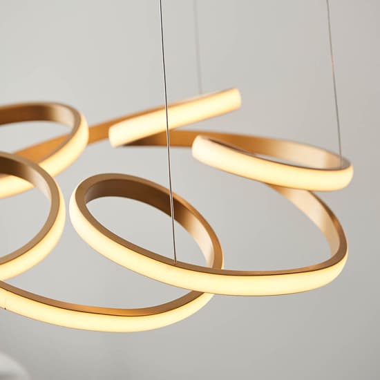 Troy Multi Spiral LED Ceiling Pendant Light In Satin Gold_4