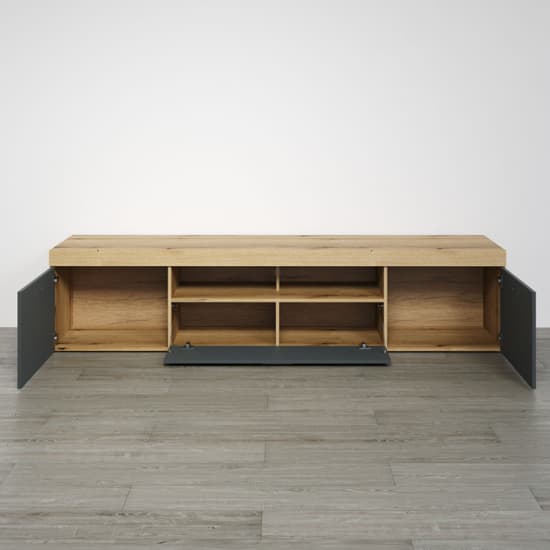 Troyes Wooden TV Stand With 3 Drawers In Evoke Oak_5