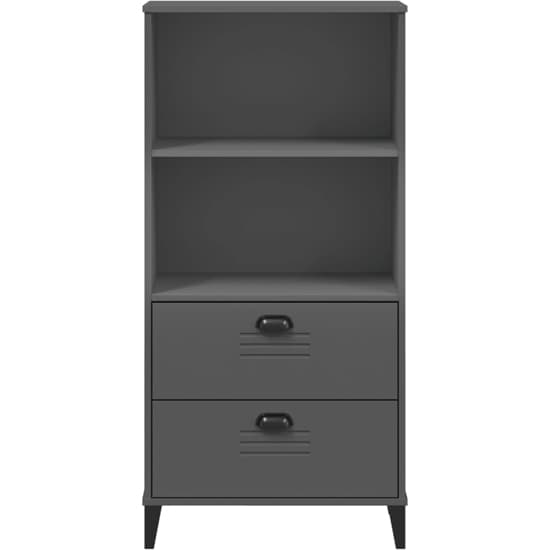 Truro Wooden Bookcase With 2 Shelves In Anthracite Grey_4