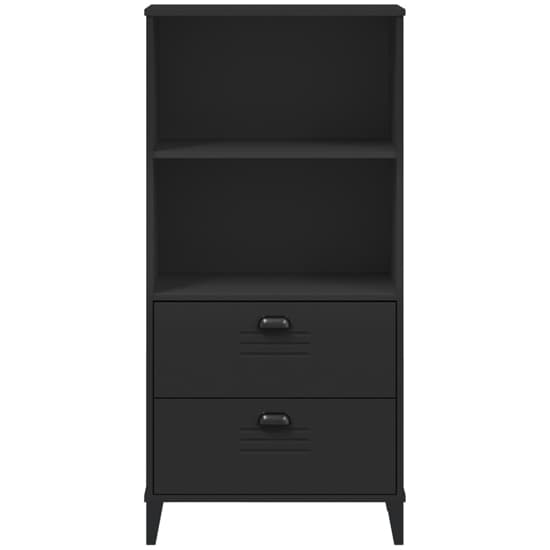 Truro Wooden Bookcase With 2 Shelves In Black_4