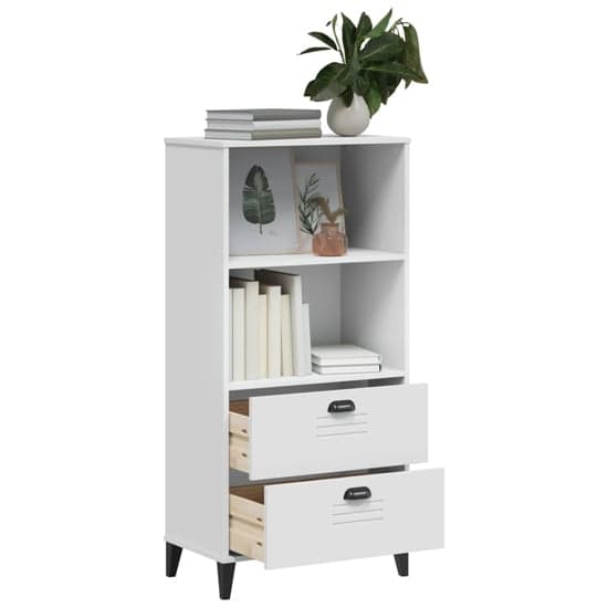 Truro Wooden Bookcase With 2 Shelves In White_2