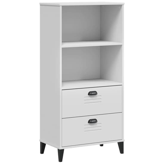 Truro Wooden Bookcase With 2 Shelves In White_3
