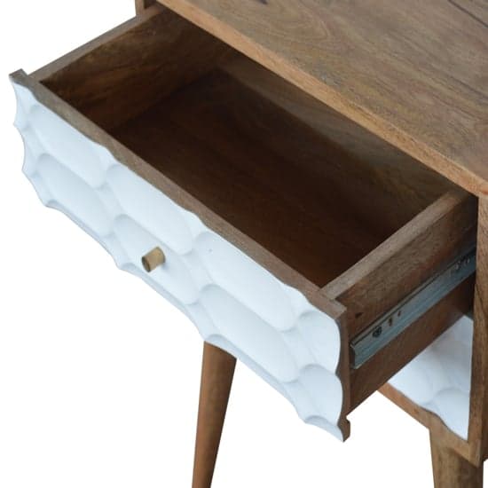 Tufa Wooden Capsule Carved Bedside Cabinet In Oak White 2 Drawer_3