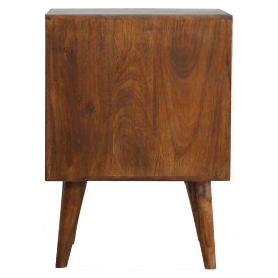 Tufa Wooden Diamond Carved Bedside Cabinet In Chestnut 2 Drawers_4