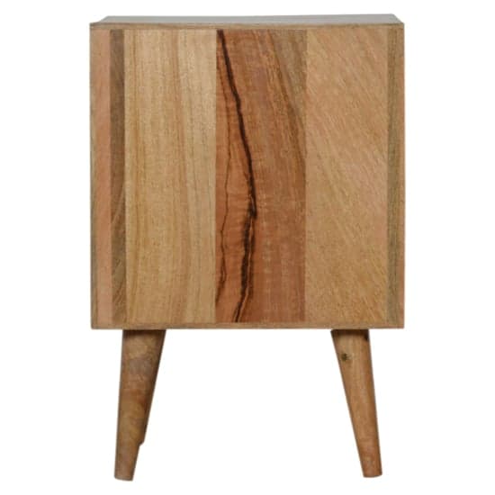 Tufa Wooden Geometric Carved Bedside Cabinet In Oak Ish And Grey_4