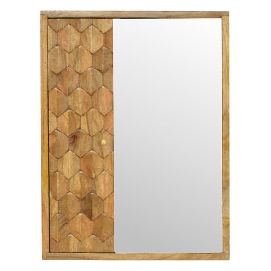 Tufa Wooden Pineapple Carved Wall Mirrored Cabinet In Oak Ish_2