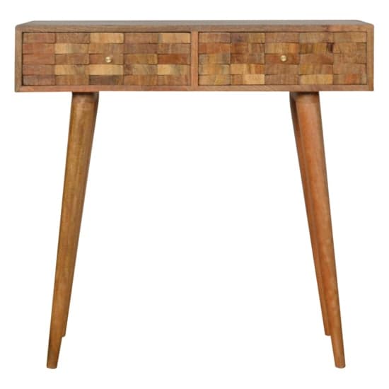 Tufa Wooden Tile Carved Console Table In Oak Ish_2