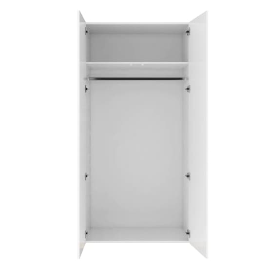 Trail High Gloss Wardrobe With 2 Doors In White_3