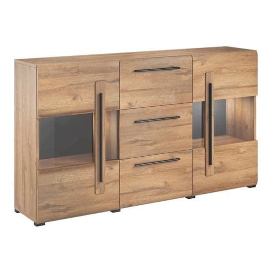 Trail Sideboard 2 Doors 3 Drawers In Grandson Oak With LED_2