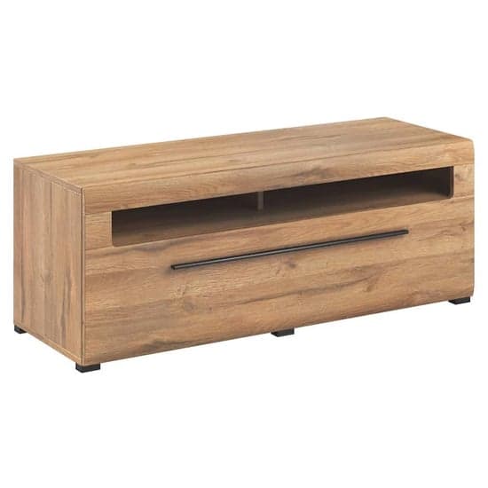 Trail Wooden TV Stand With 1 Drawer In Grandson Oak And LED_2