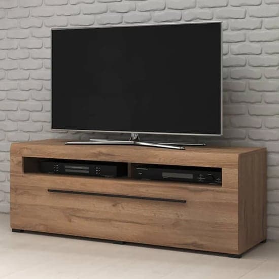 Trail Wooden TV Stand With 1 Drawer In Grandson Oak And LED_1