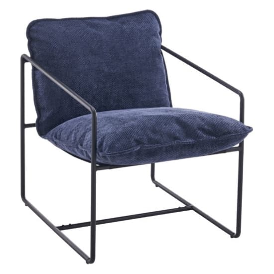 Turin Fabric Occasional Chair In Blue With Black Metal Frame_2