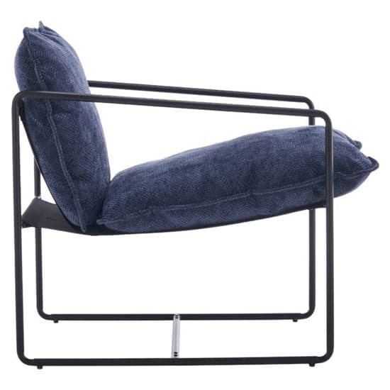 Turin Fabric Occasional Chair In Blue With Black Metal Frame_3