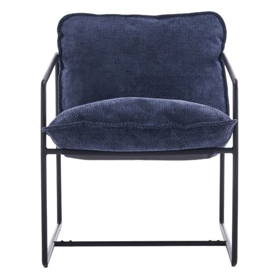 Turin Fabric Occasional Chair In Blue With Black Metal Frame_4