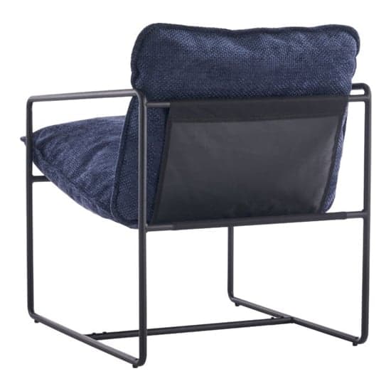 Turin Fabric Occasional Chair In Blue With Black Metal Frame_5