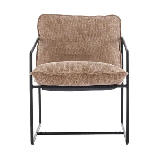 Turin Fabric Occasional Chair In Champagne With Black Metal Frame_3