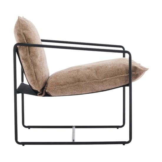 Turin Fabric Occasional Chair In Champagne With Black Metal Frame_4