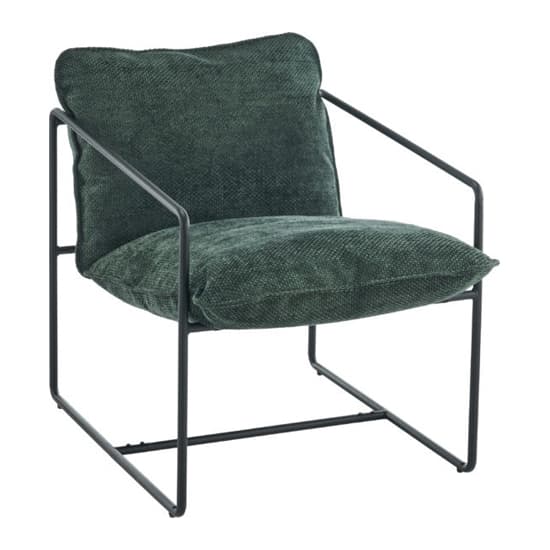 Turin Fabric Occasional Chair In Green With Black Metal Frame_2