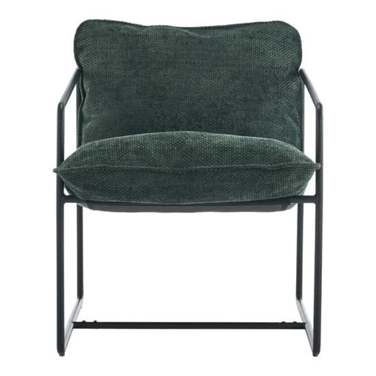Turin Fabric Occasional Chair In Green With Black Metal Frame_3