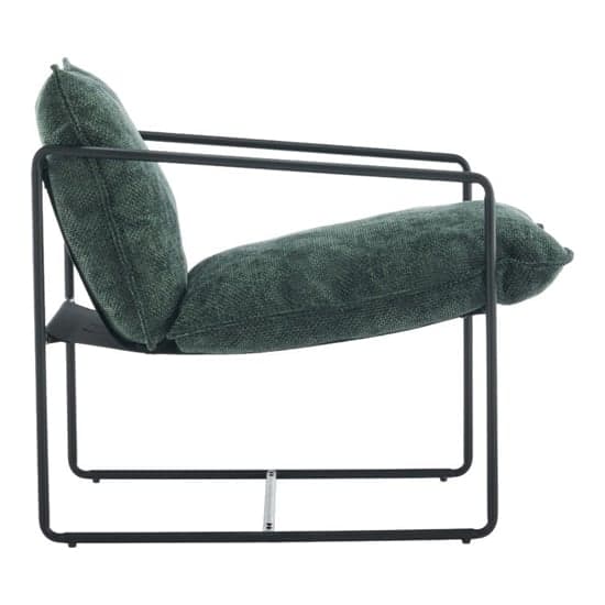 Turin Fabric Occasional Chair In Green With Black Metal Frame_4
