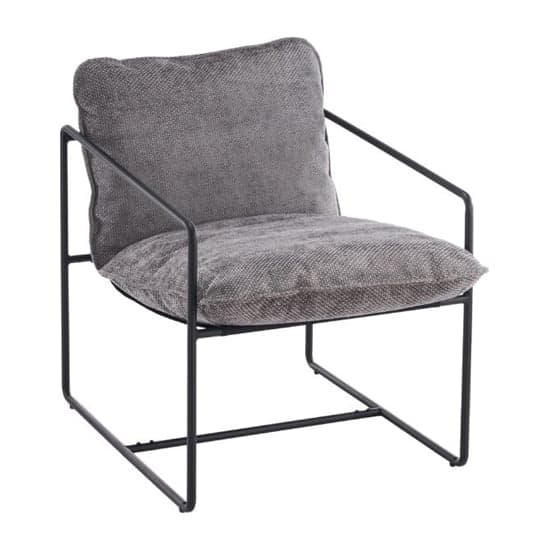 Turin Fabric Occasional Chair In Grey With Black Metal Frame_2