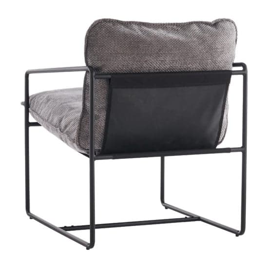 Turin Fabric Occasional Chair In Grey With Black Metal Frame_5