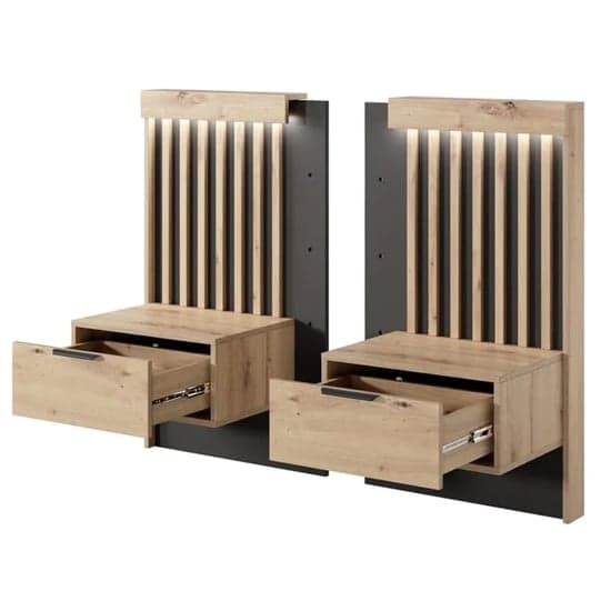 Turin Wooden Set Of 2 Bedside Tables In Artisan Oak_2