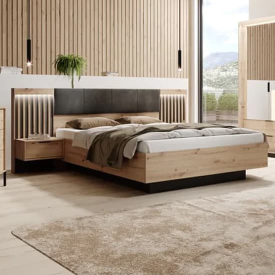 Turin Wooden Set Of 2 Bedside Tables In Artisan Oak_4