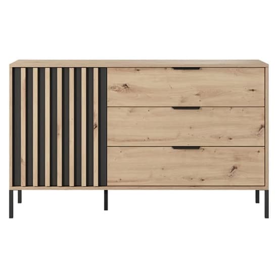 Turin Wooden Sideboard With 1 Door 3 Drawers In Artisan Oak_4