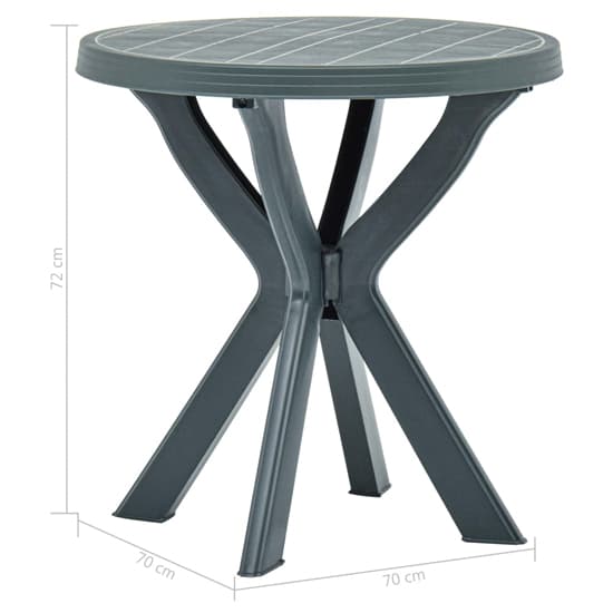Turlock Round Plastic Bistro Table In Green_4
