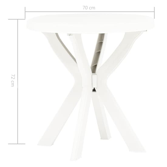 Turlock Round Plastic Bistro Table In White_4