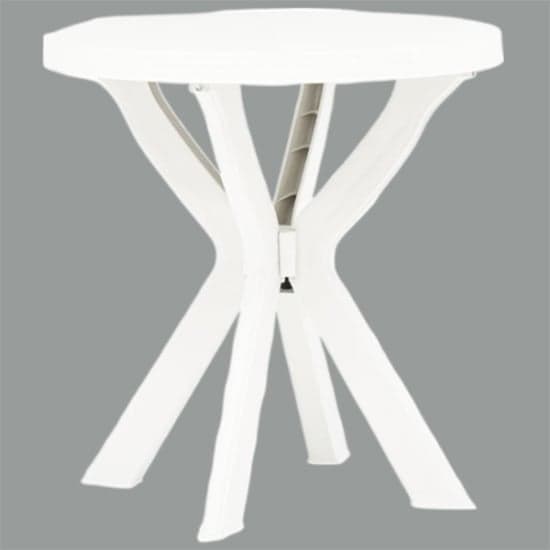 Turlock Round Plastic Bistro Table In White_1