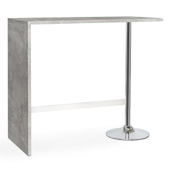 Tuscon Concrete Effect Bar Table With 2 Coco White Bar Stools_2