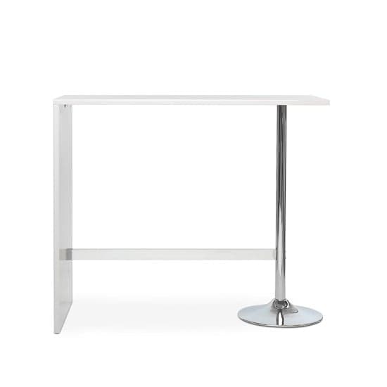 Tuscon High Gloss Bar Table In White With Chrome Legs_4