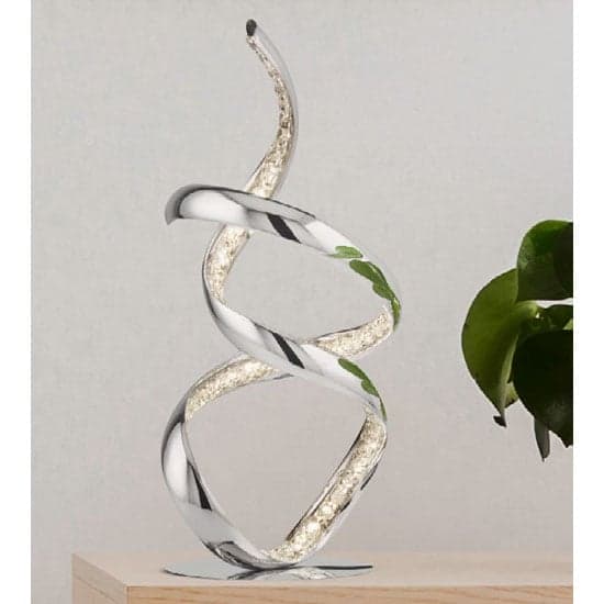 Twirls LED Table Lamp In Chrome With Clear Crystal Decoration_1