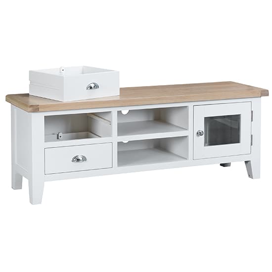 Tyler Wooden 1 Door And 2 Drawers TV Stand In White_3