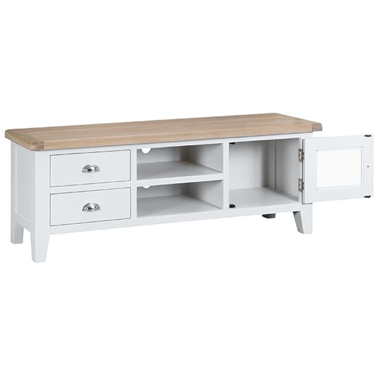 Tyler Wooden 1 Door And 2 Drawers TV Stand In White_4