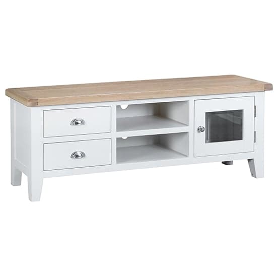 Tyler Wooden 1 Door And 2 Drawers TV Stand In White_1
