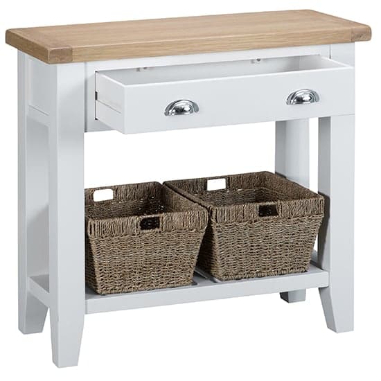 Tyler Wooden 1 Drawer Console Table In White_2