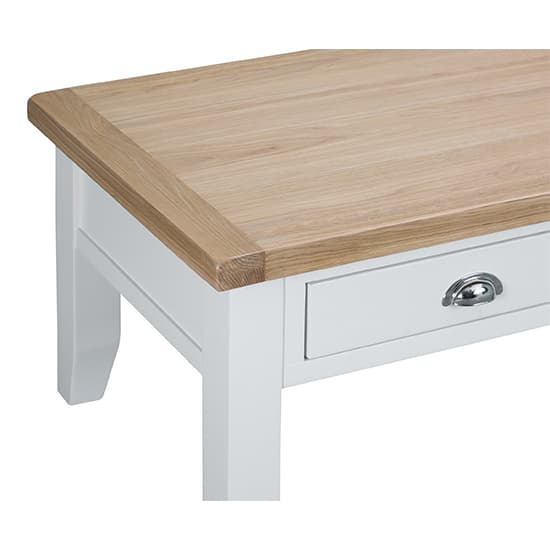 Tyler Wooden 2 Drawers Coffee Table In White With Undershelf_5