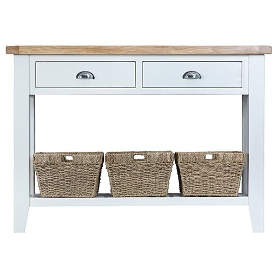 Tyler Wooden 2 Drawers Console Table In White_2
