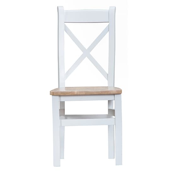 Tyler Cross Back Dining Chair In White With Wooden Seat_2