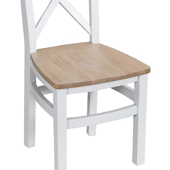 Tyler Cross Back Dining Chair In White With Wooden Seat_3