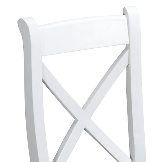 Tyler Cross Back Dining Chair In White With Wooden Seat_4