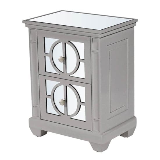 Tyler Mirrored Bedside Cabinet With 2 Drawers In Grey_2