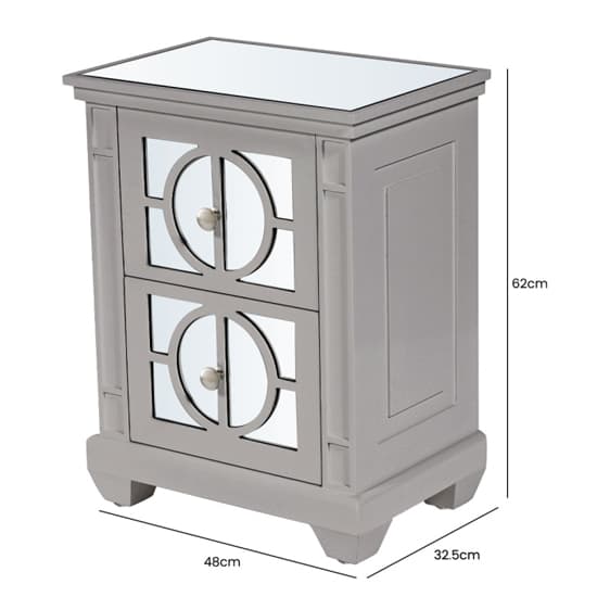 Tyler Mirrored Bedside Cabinet With 2 Drawers In Grey_6