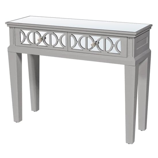 Tyler Mirrored Console Table With 2 Drawers In Grey_2