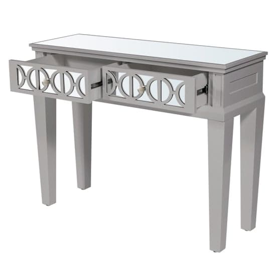 Tyler Mirrored Console Table With 2 Drawers In Grey_5